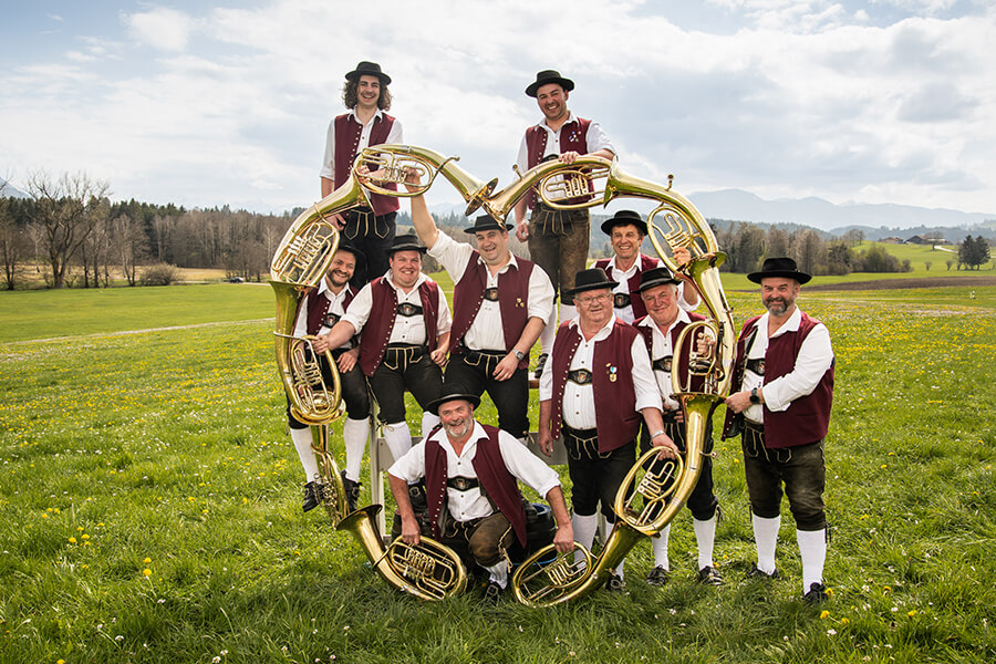 Das Register Tenorhorn/Bariton der Musikkapelle Memhölz